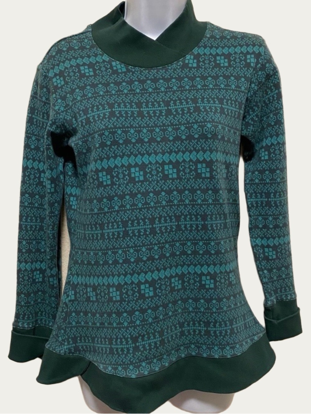 Columbia Fair Isle Holly Peak Jacquard Long Sleeve Top Medium